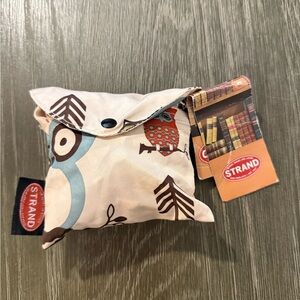 Strand Books reusable shopping bag with an owl and tree pattern NEW
